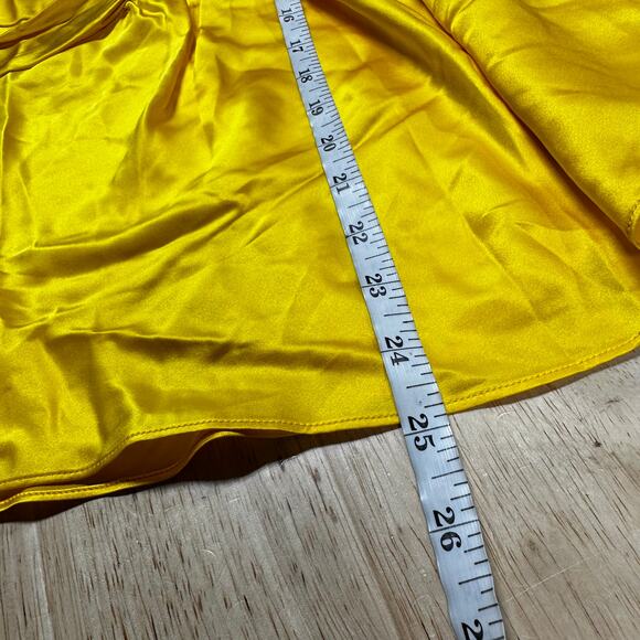 Cinq A Sept Flutter Sleeve Yellow Silk Blouse Women's Size XS New Without Tags - Picture 10 of 10